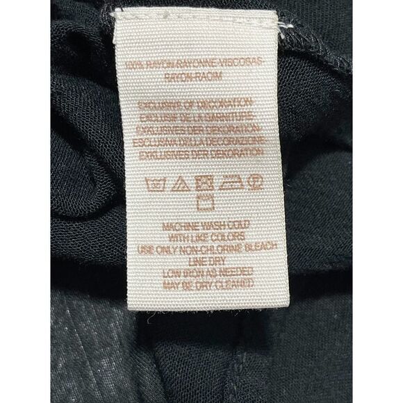 Free People Stargazer Mini Dress Embroidered V-Neck Tie Waist Black Blue Small - Picture 9 of 12